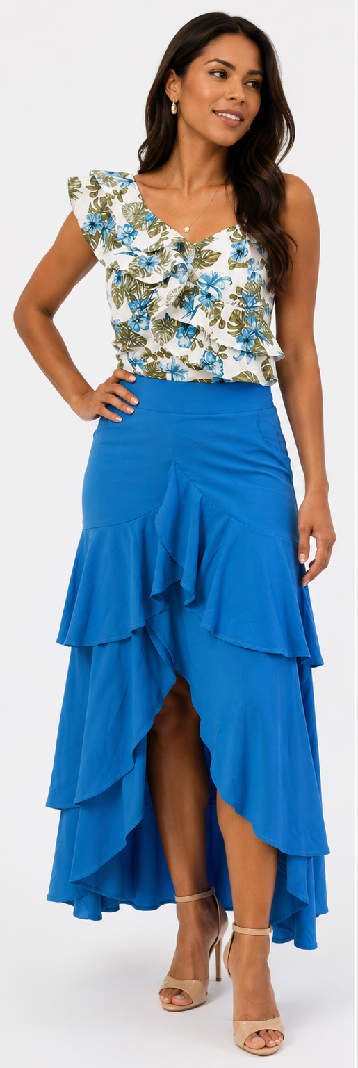 Tropical Crop Top-Skirt