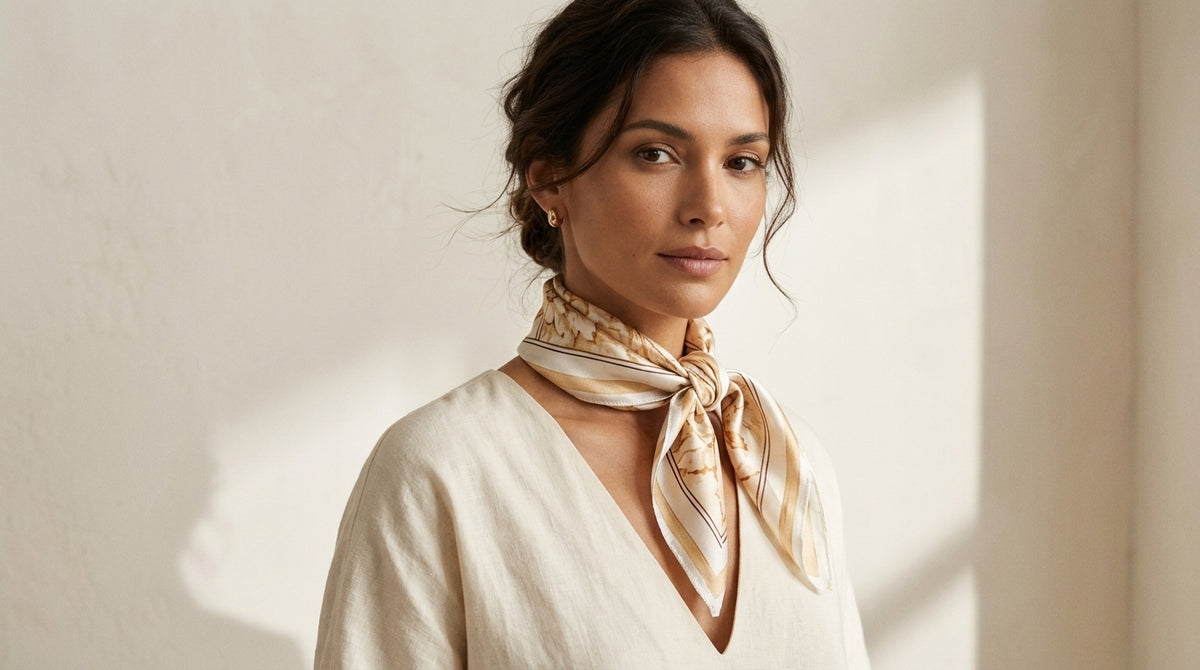 Golden Essence | Luxury Silk Scarf