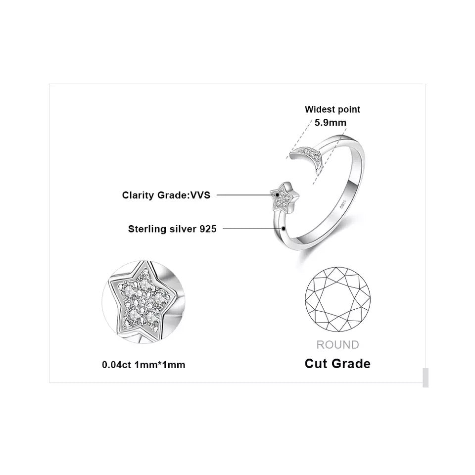 Moon Start-Adjustable Ring