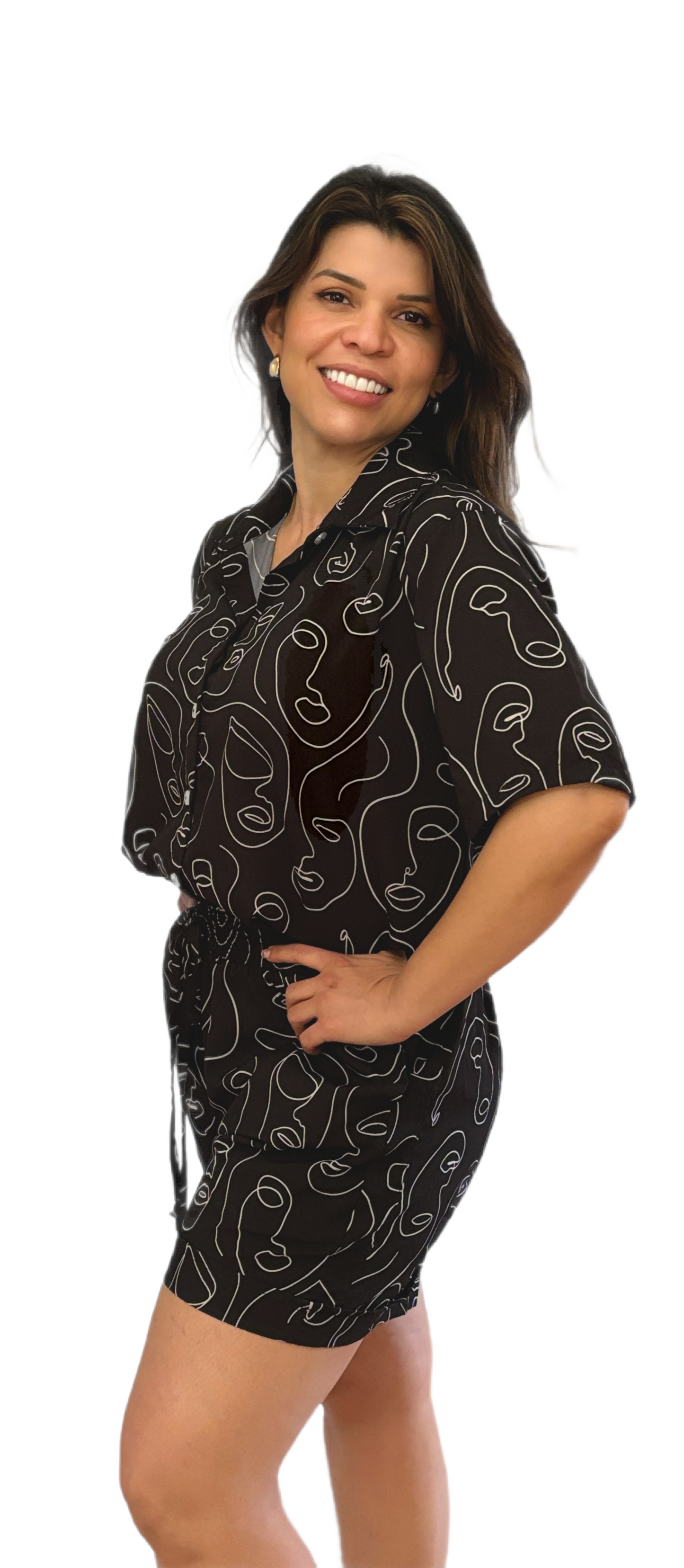 Abstract Art Print Shirt & Shorts Set