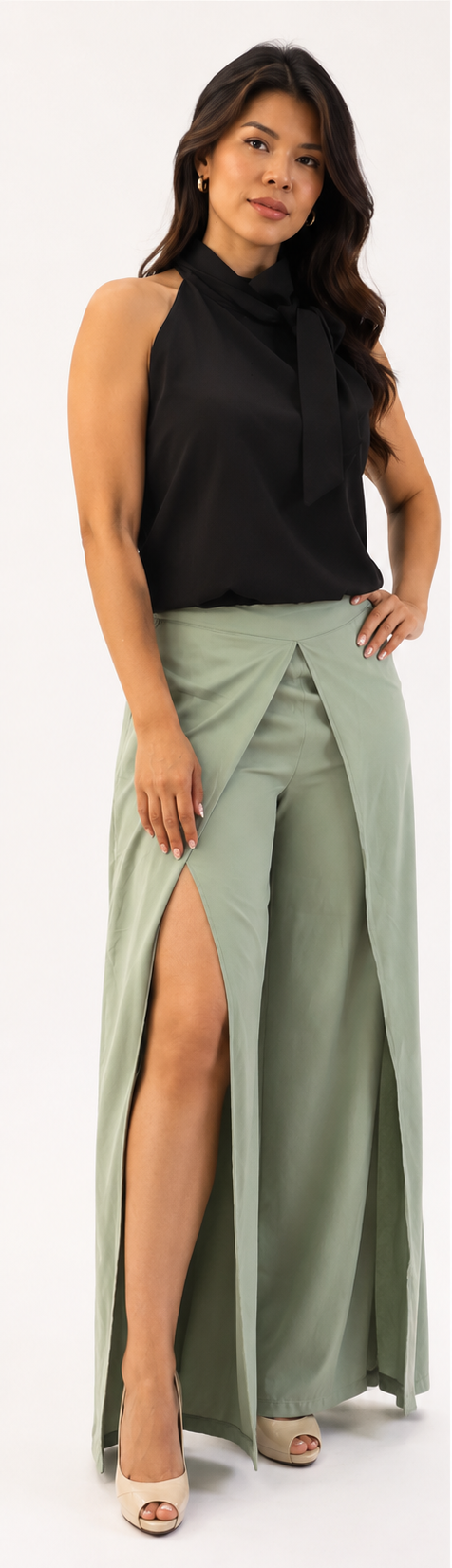 Halter Back Top & Flowy Pants