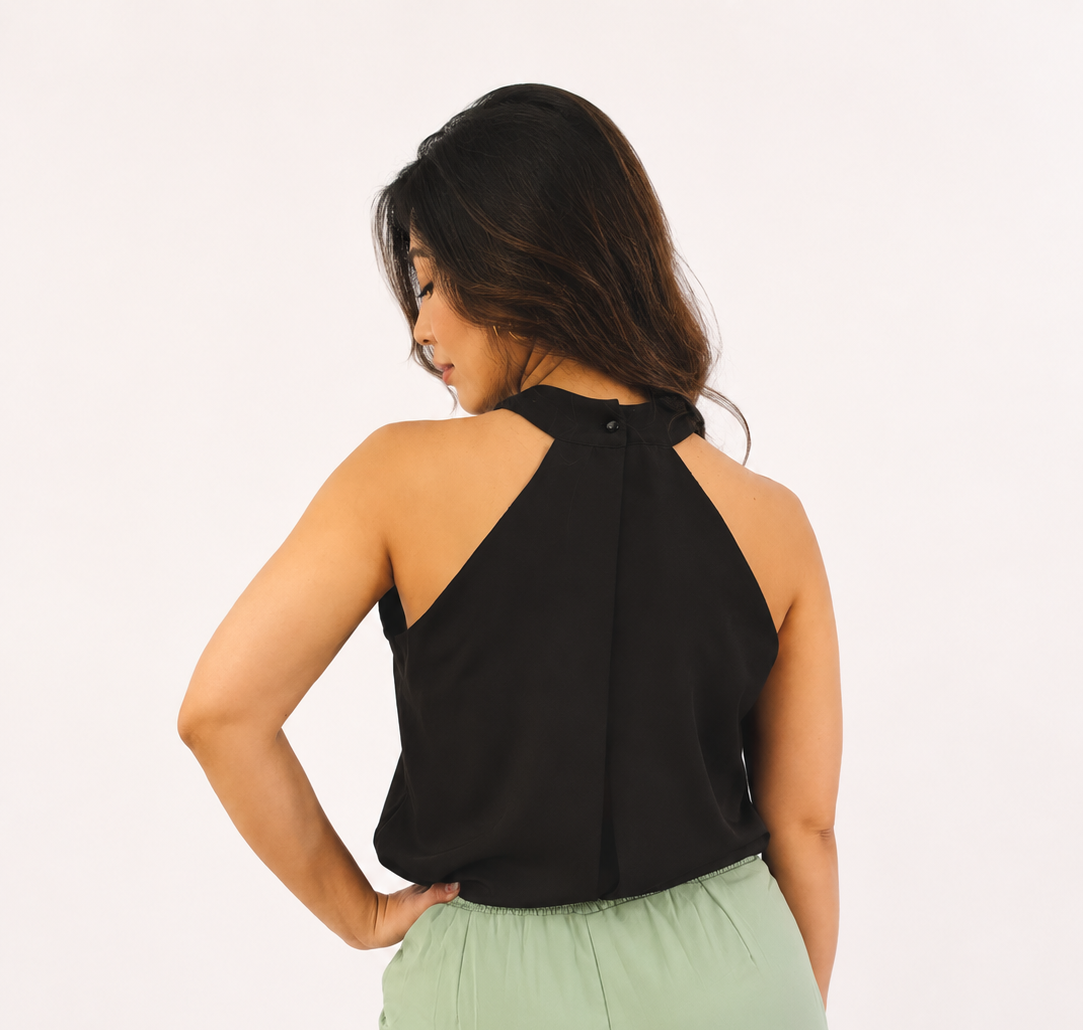 Halter Back Top & Flowy Pants