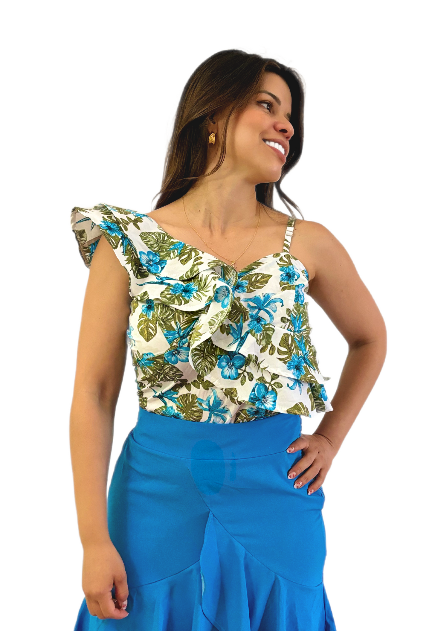 Tropical Crop Top-Skirt