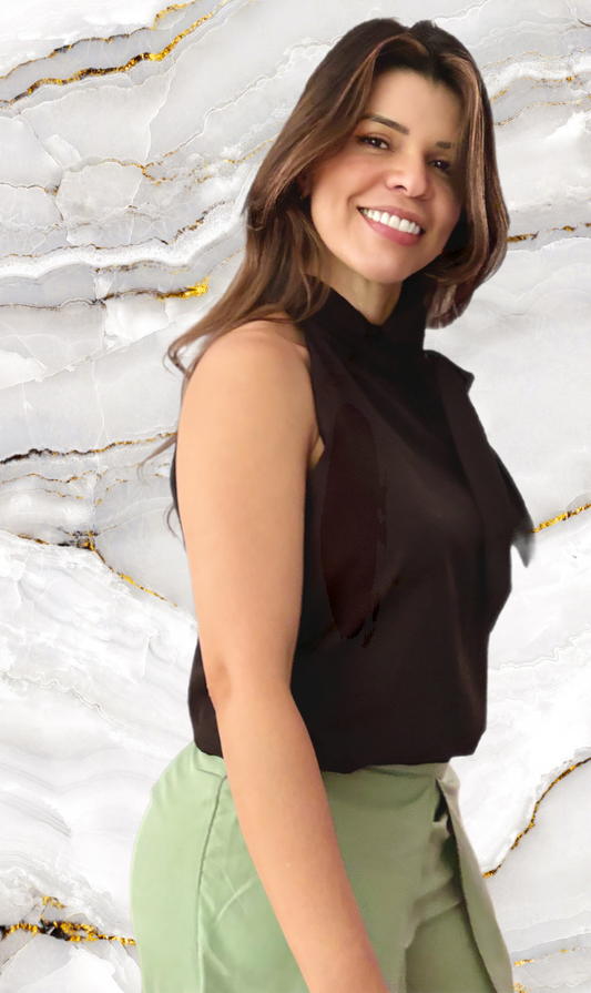 Halter Back Top & Flowy Pants