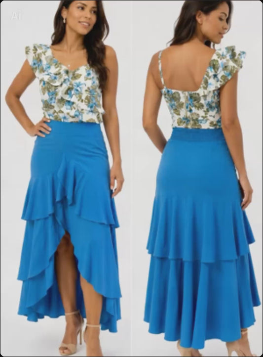 Tropical Crop Top-Skirt