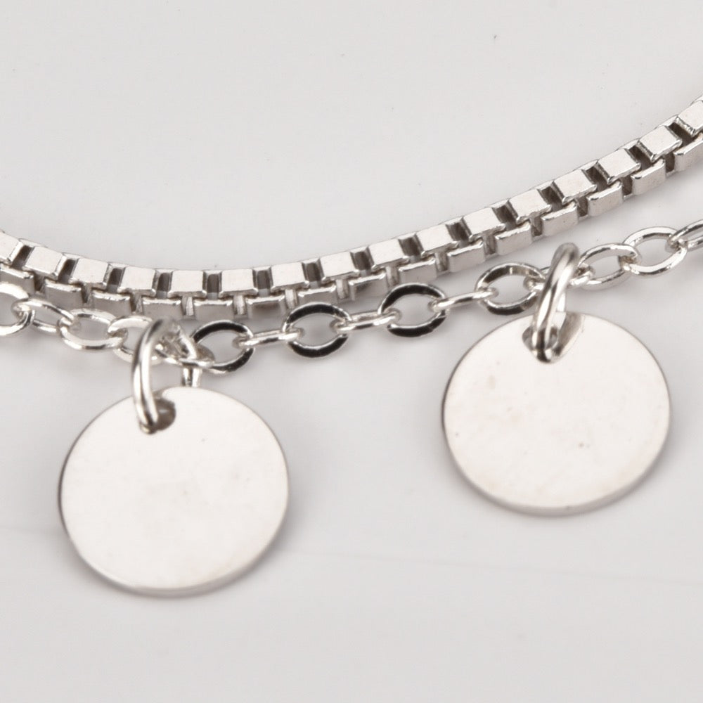 silver coins bracelet